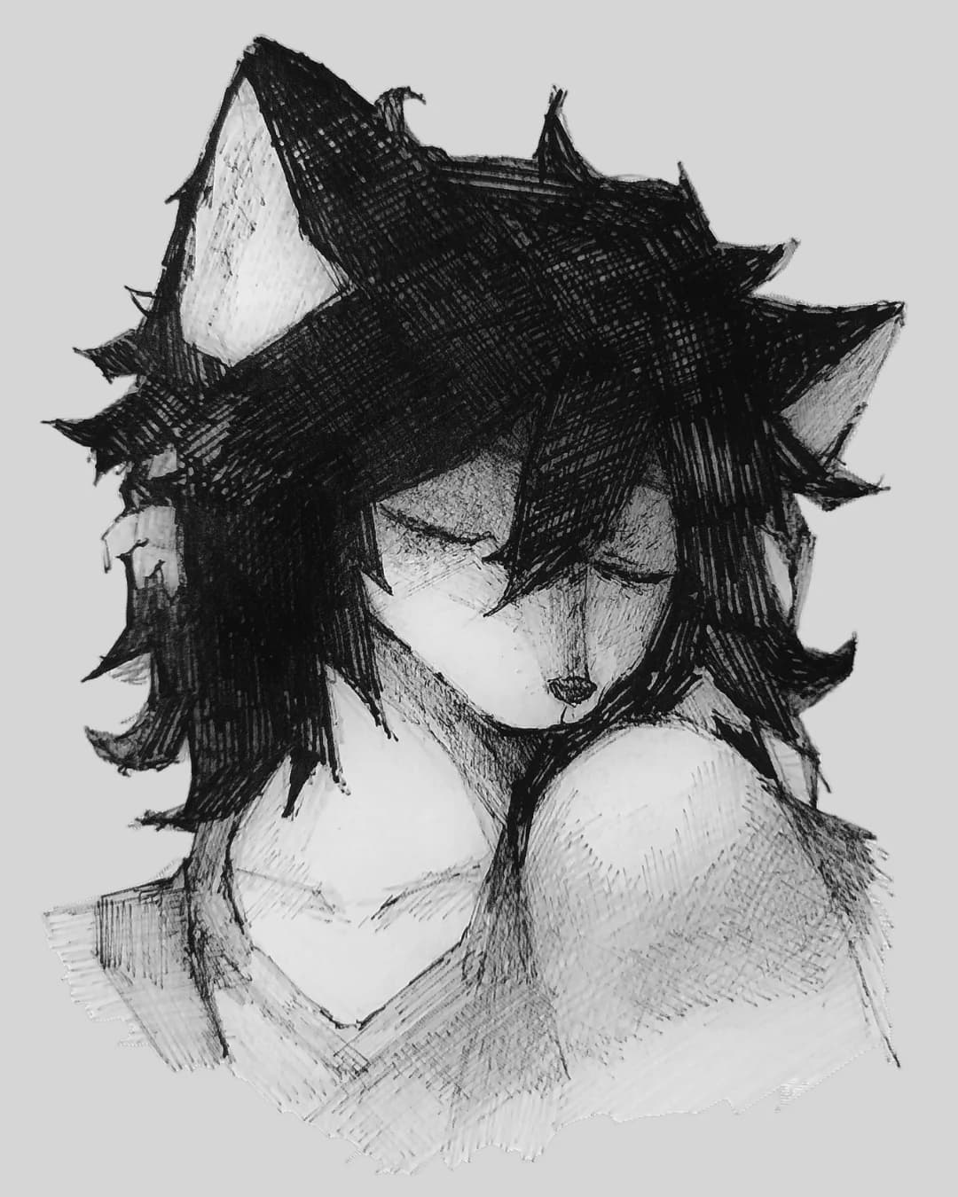 Hand-drawn character portrait